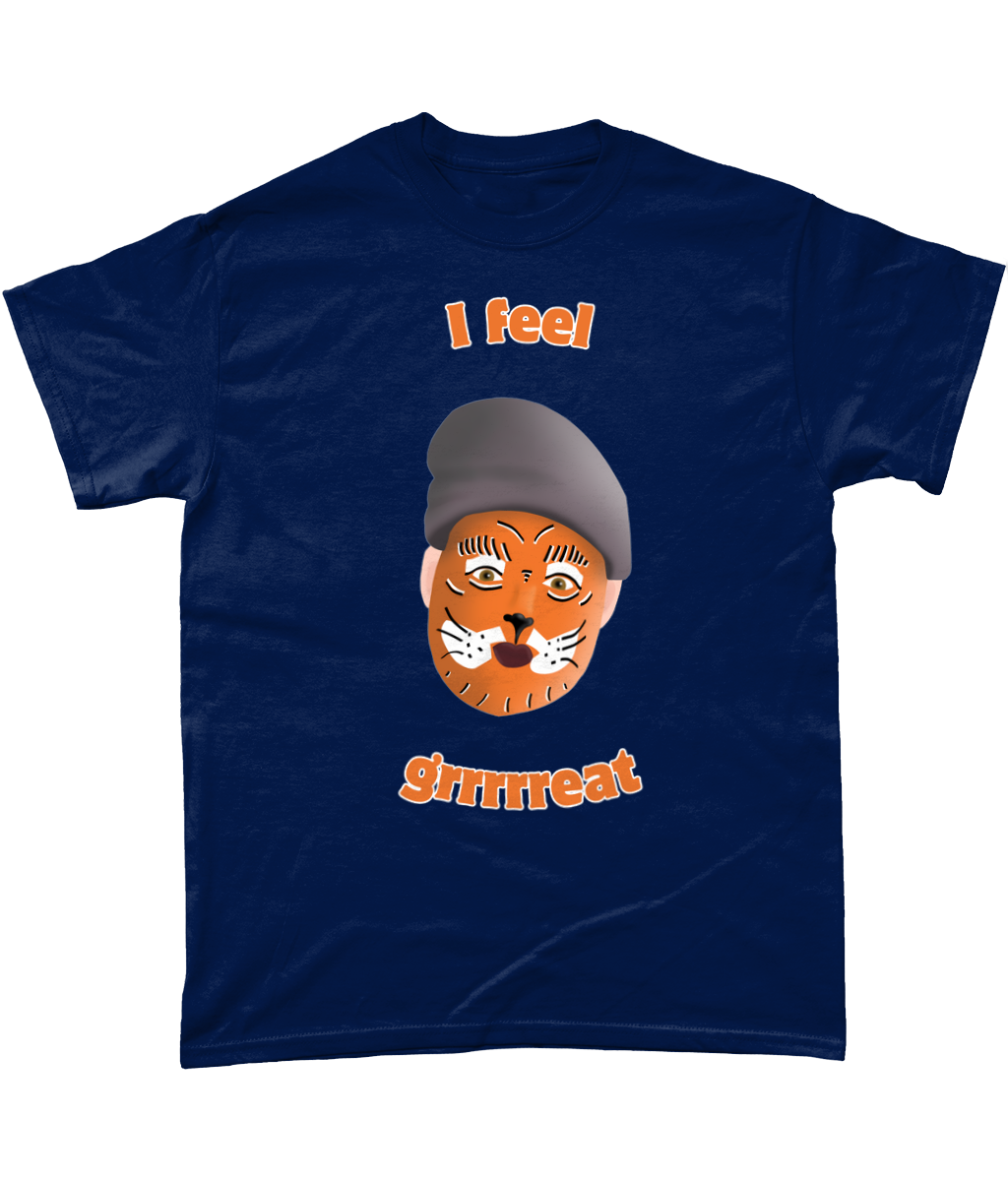Young Kenny - Phoenix Nights Inspired T-Shirt - Tiger Facepaint - I Feel Grrrreat - Gildan Heavy Cotton