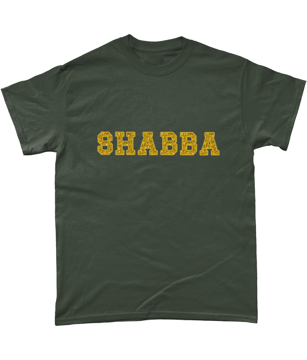 Shabba - Phoenix Nights Inspired Ray Von T-Shirt - Gold Sequin Style - Gildan Heavy Cotton
