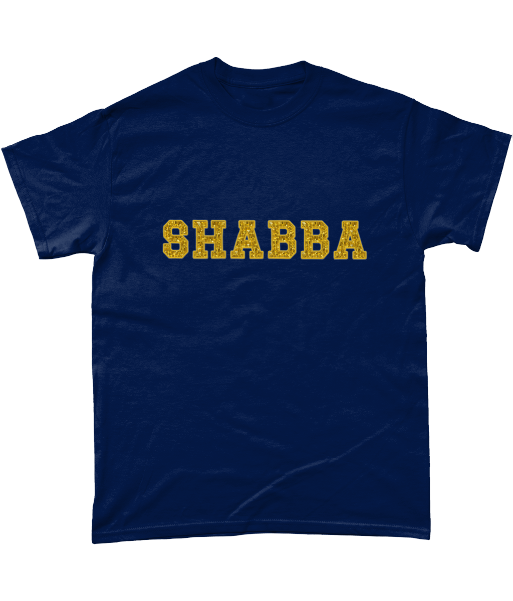Shabba - Phoenix Nights Inspired Ray Von T-Shirt - Gold Sequin Style - Gildan Heavy Cotton