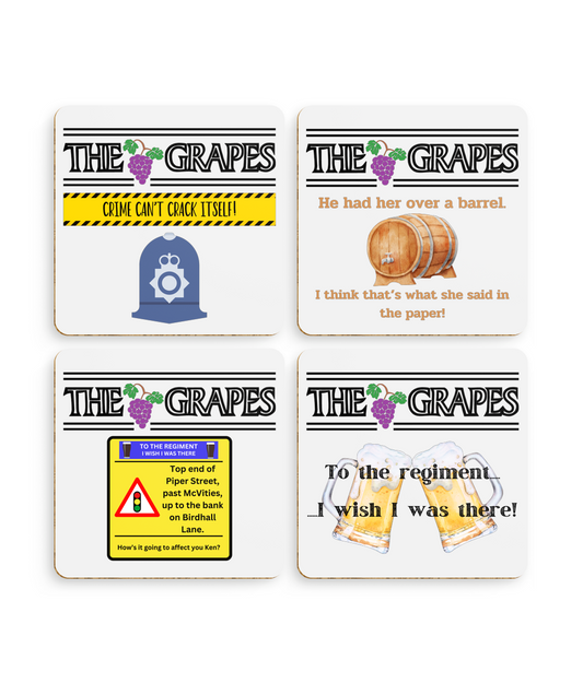 Early Doors Inspired Coasters - Pack of 4 - TV Quotes