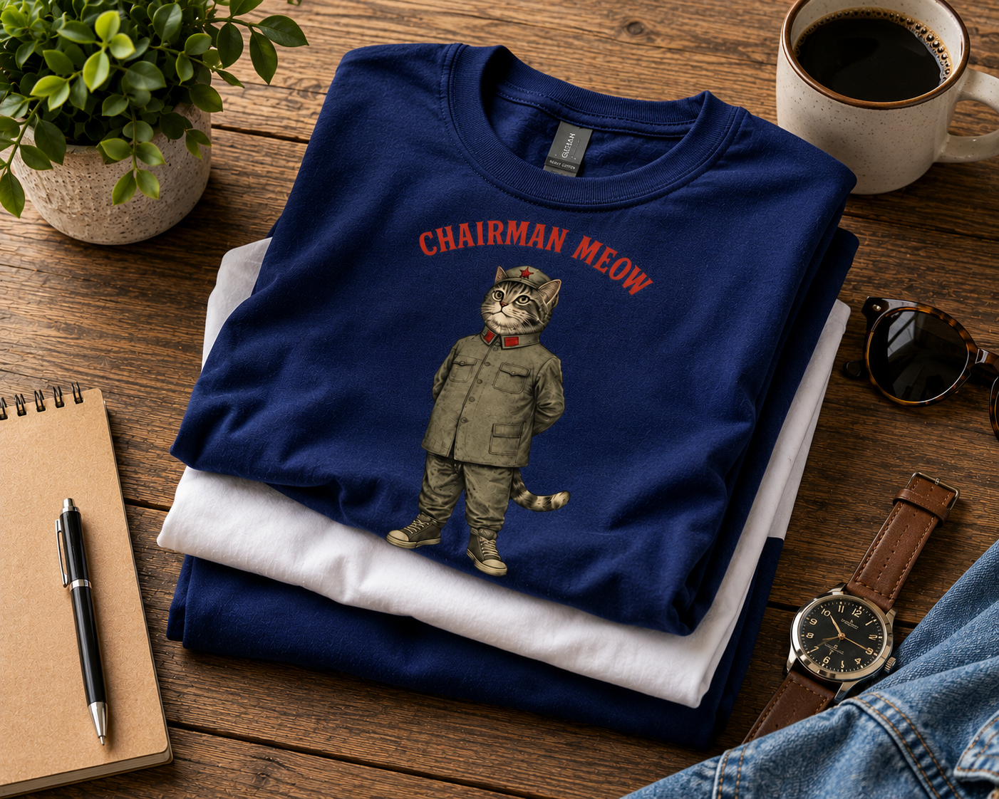 Chairman Meow Cat T-Shirt | Funny Political Cat Shirt | Vintage Cat Graphic Tee | Humorous Cat Lover Gift