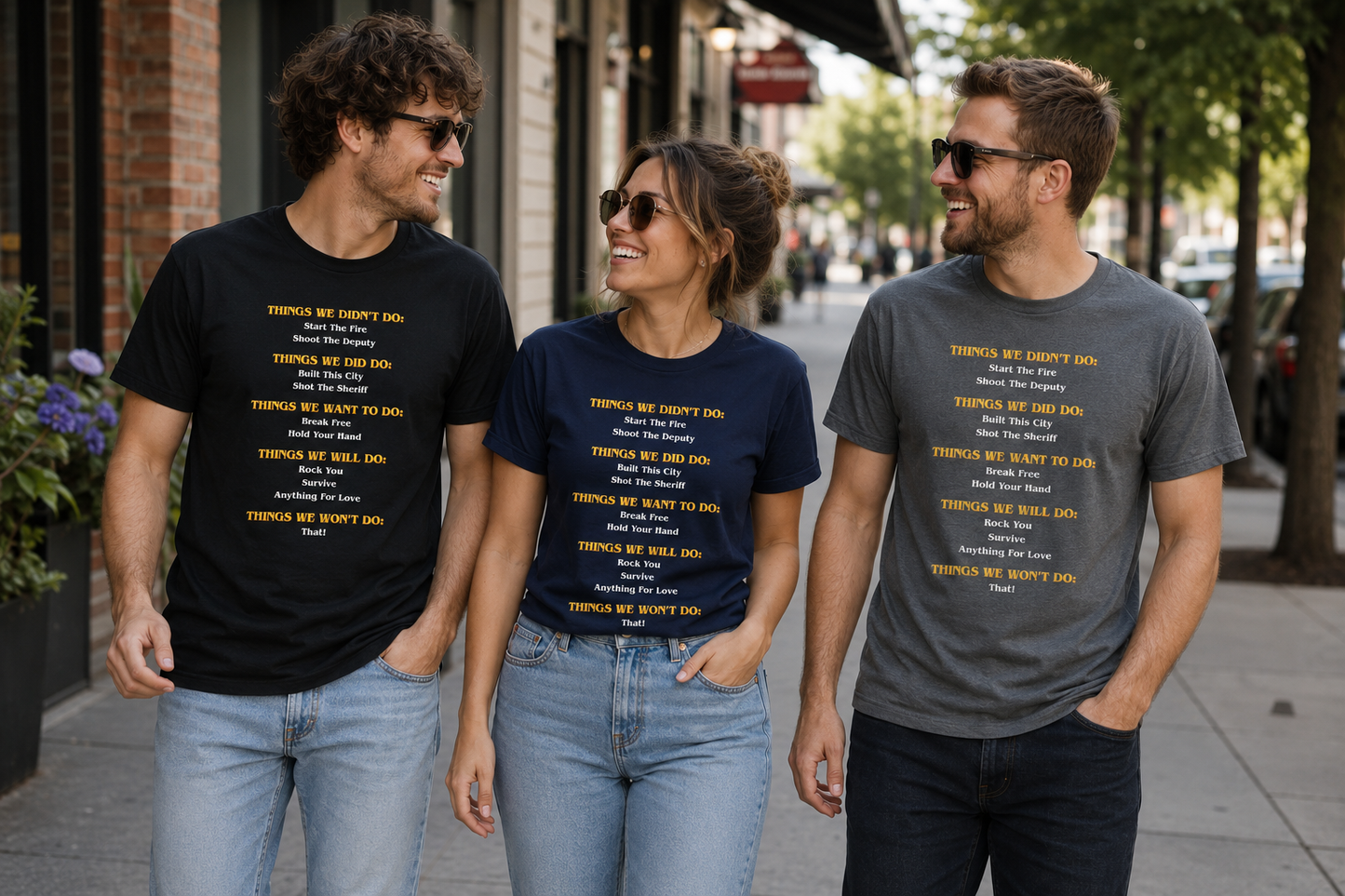 Things We Did (And Didn't) Do – Funny Classic Rock Song Lyrics T-Shirt | Music Lover Gift Tee
