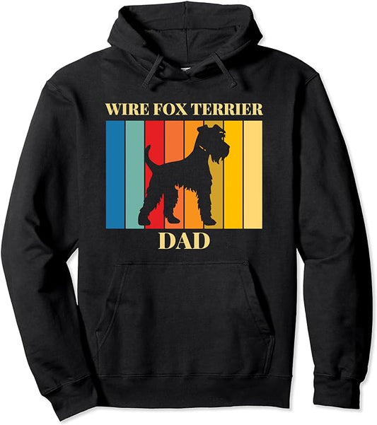 Wire Fox Terrier Dad - Wire Haired Fox Terrier Colourful Rainbow - Hoodie