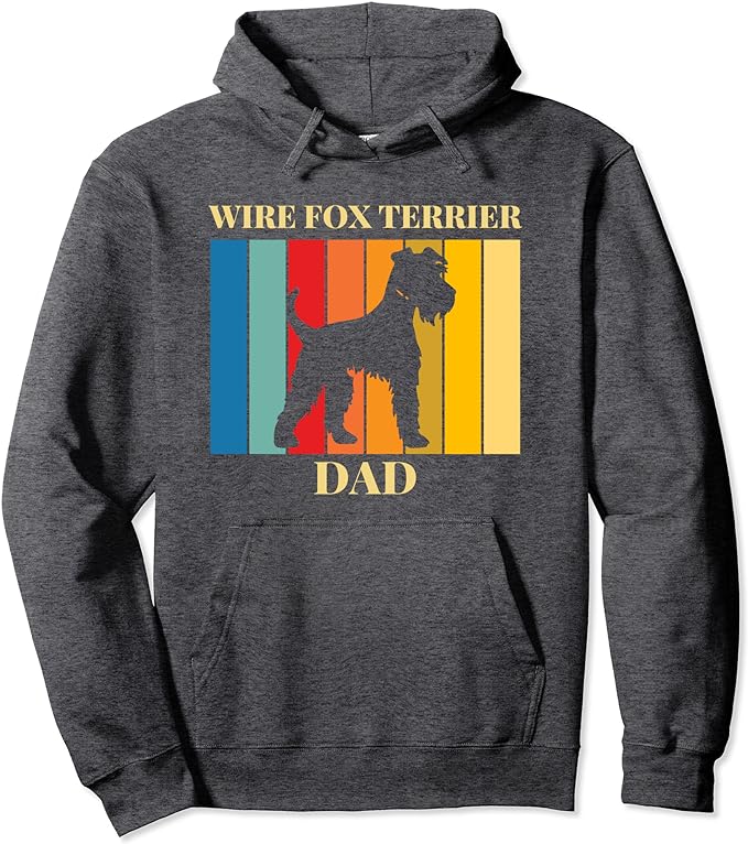 Wire Fox Terrier Dad - Wire Haired Fox Terrier Colourful Rainbow - Hoodie