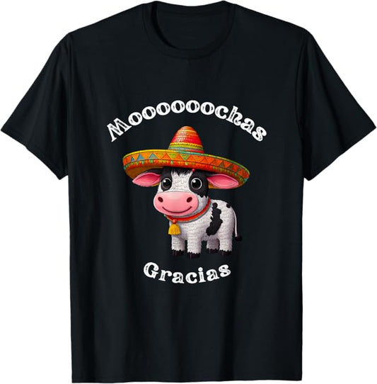 Mooooochas Gracias - Funny Spanish Cow Pinata T-Shirt