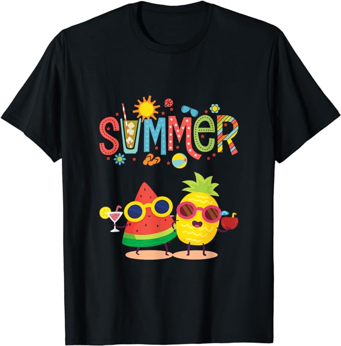Summer Fruits - Cute Cartoon Fruits - T-Shirt