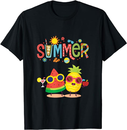 Summer Fruits - Cute Cartoon Fruits - T-Shirt