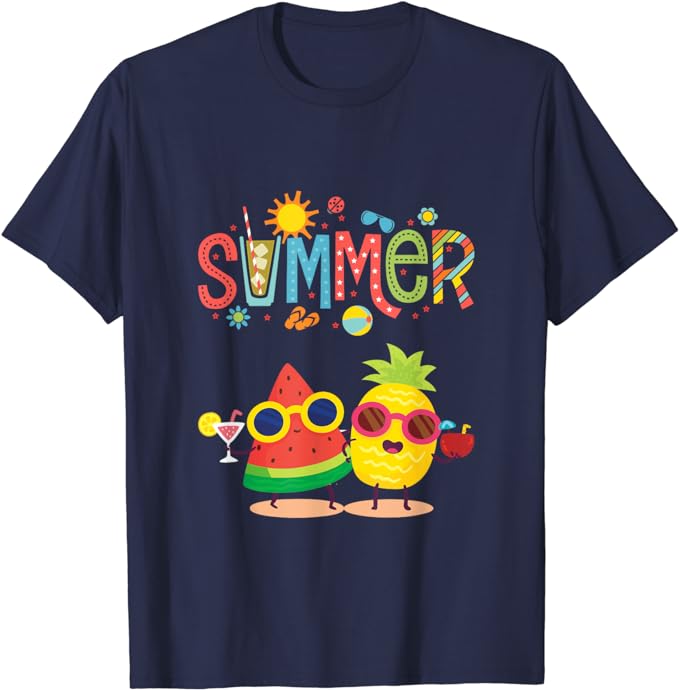 Summer Fruits - Cute Cartoon Fruits - T-Shirt