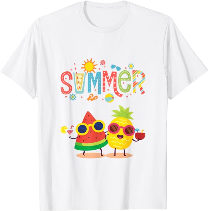 Summer Fruits - Cute Cartoon Fruits - T-Shirt